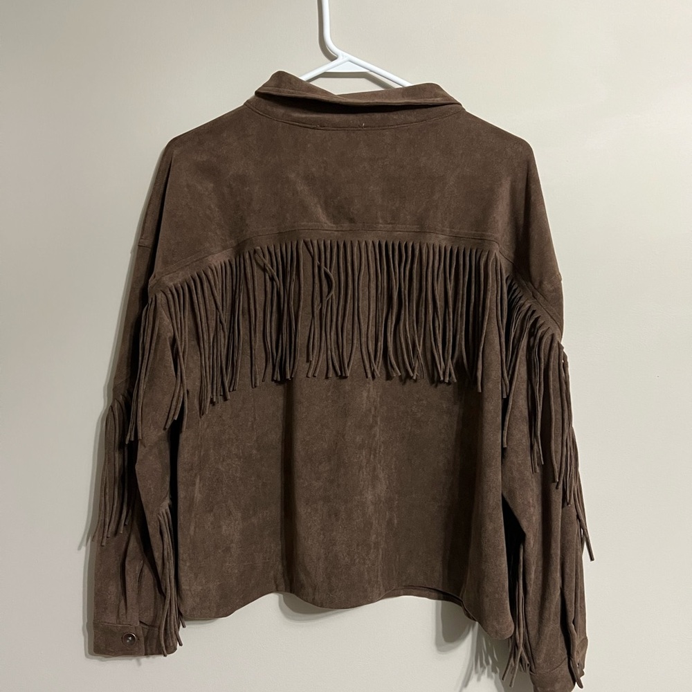 Ces Femme Fringe Button Up Top/Jacket